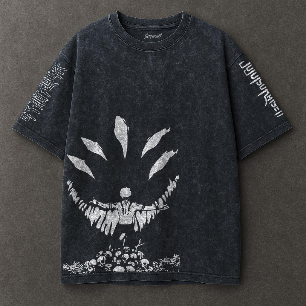 Jujutsu Kaisen Spacious Blue Washed T-shirt