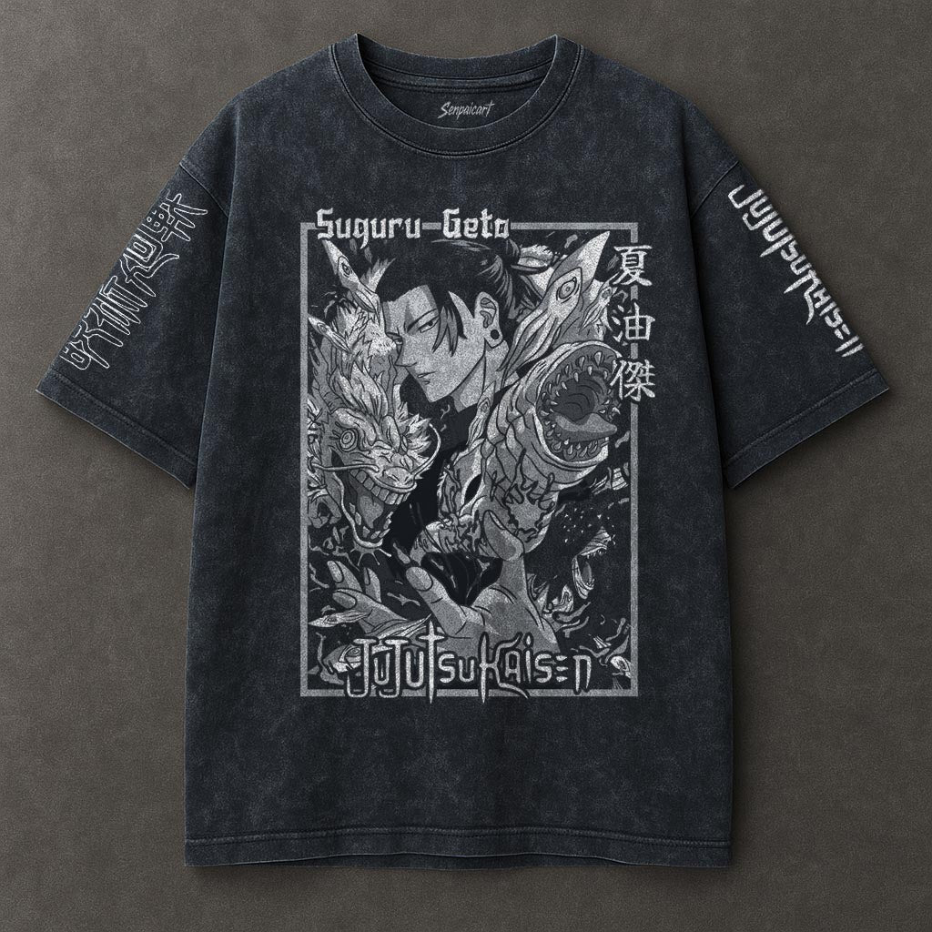 Jujutsu Kaisen Casual Blue Washed T-shirt