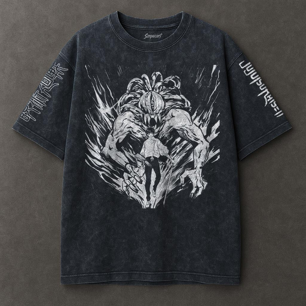 Jujutsu Kaisen Flowy Blue Washed T-shirt
