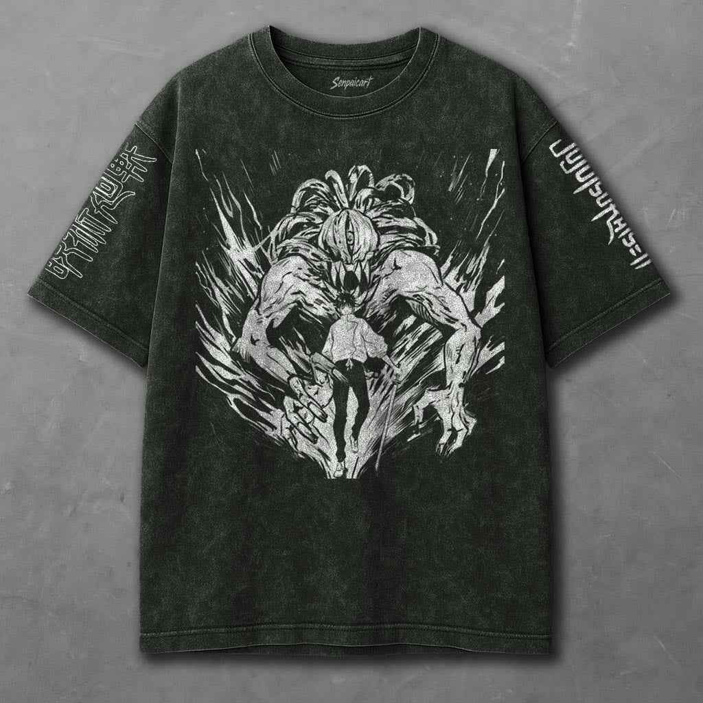 Jujutsu Kaisen Airy Green Washed T-Shirt