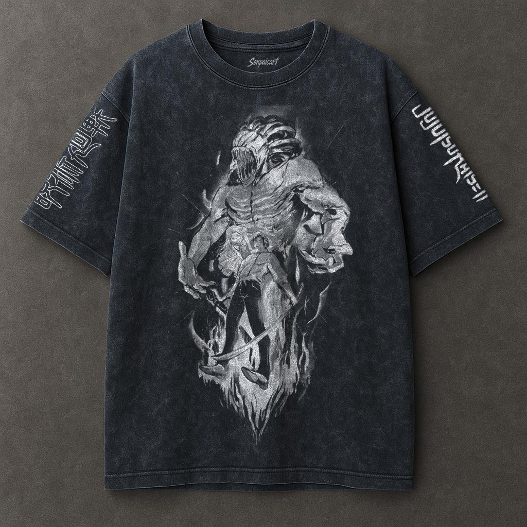 Jujutsu Kaisen Roomy Blue Washed T-shirt