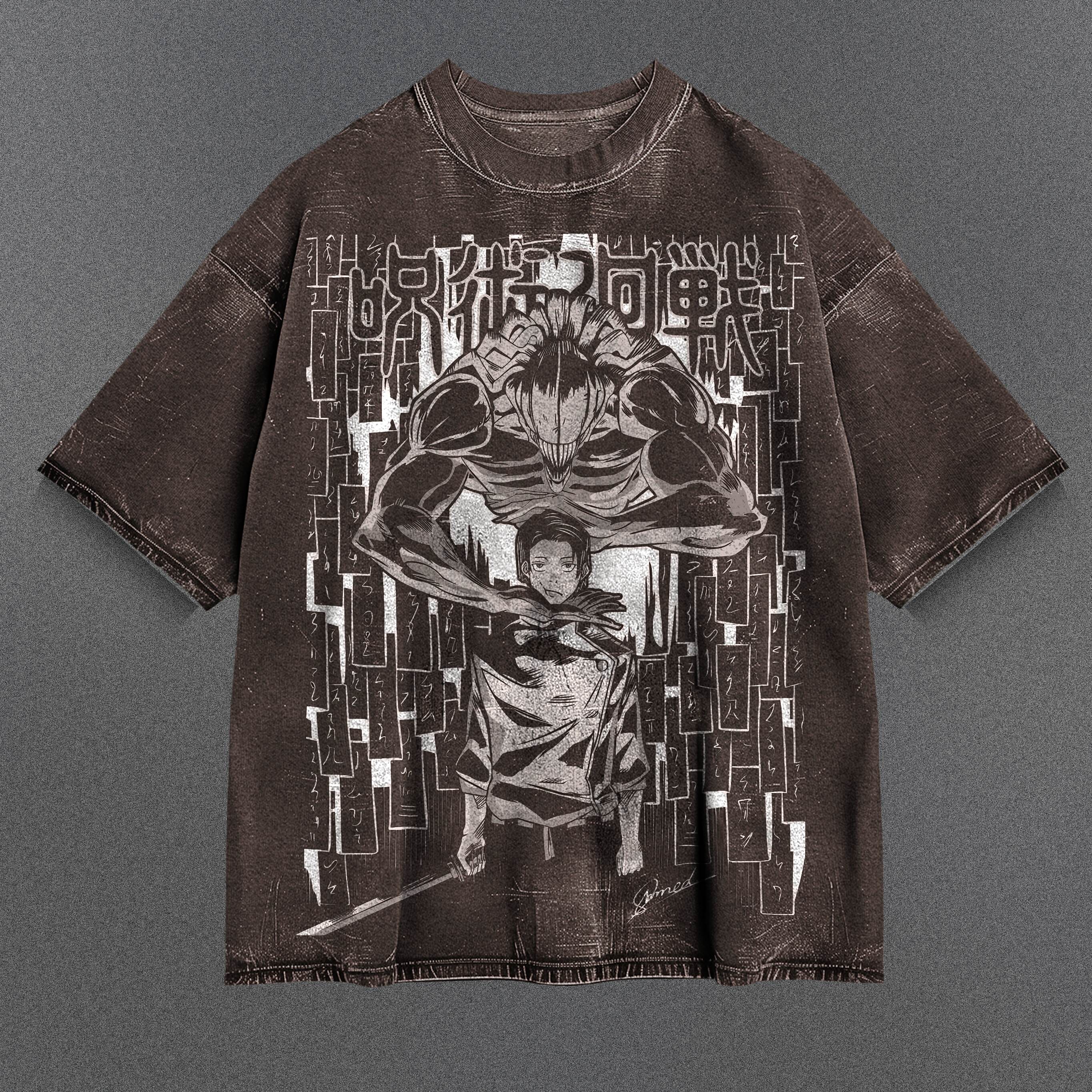 Jujutsu Kaisen Vibrant Brown Washed T-Shirt