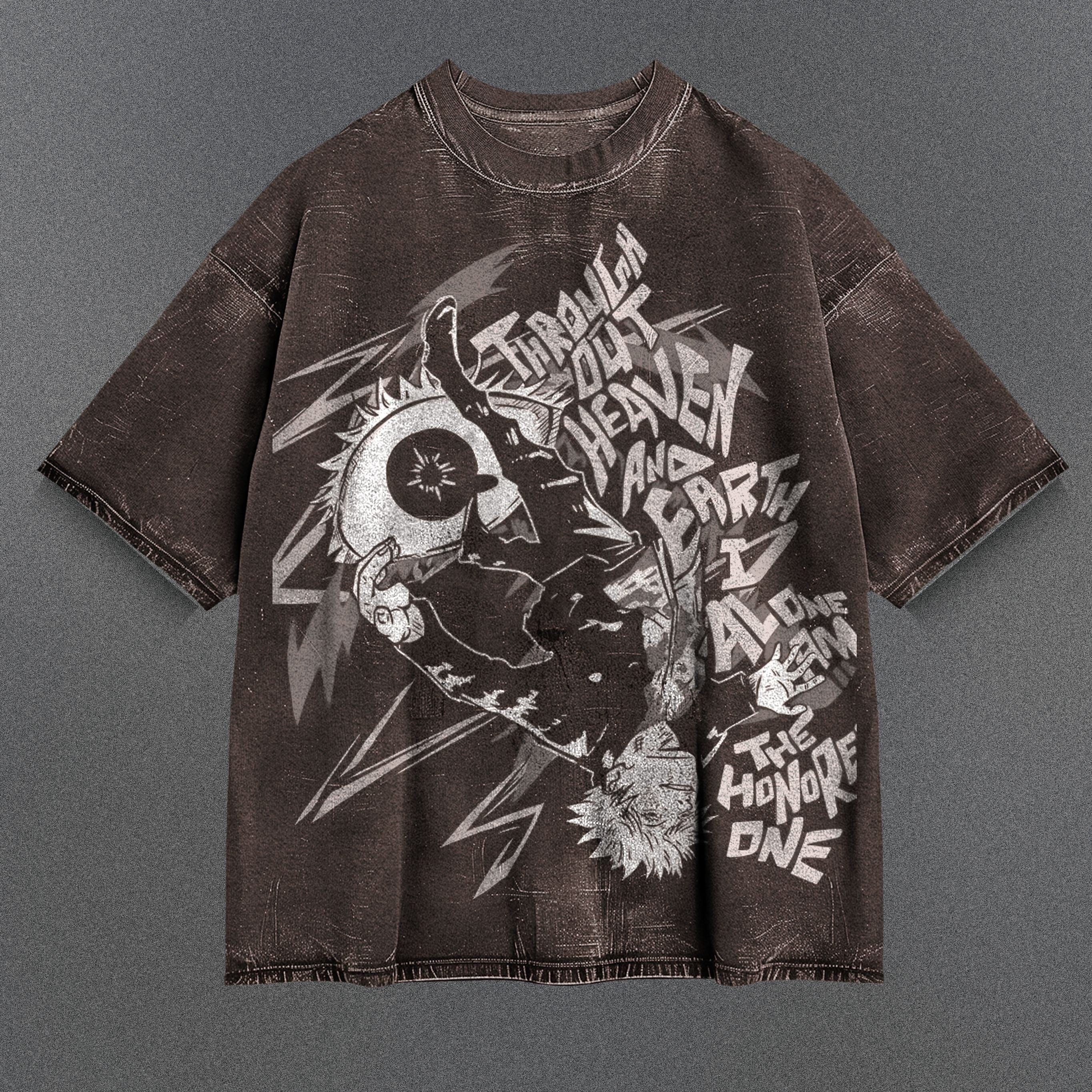 Jujutsu Kaisen Airy Brown Washed T-Shirt