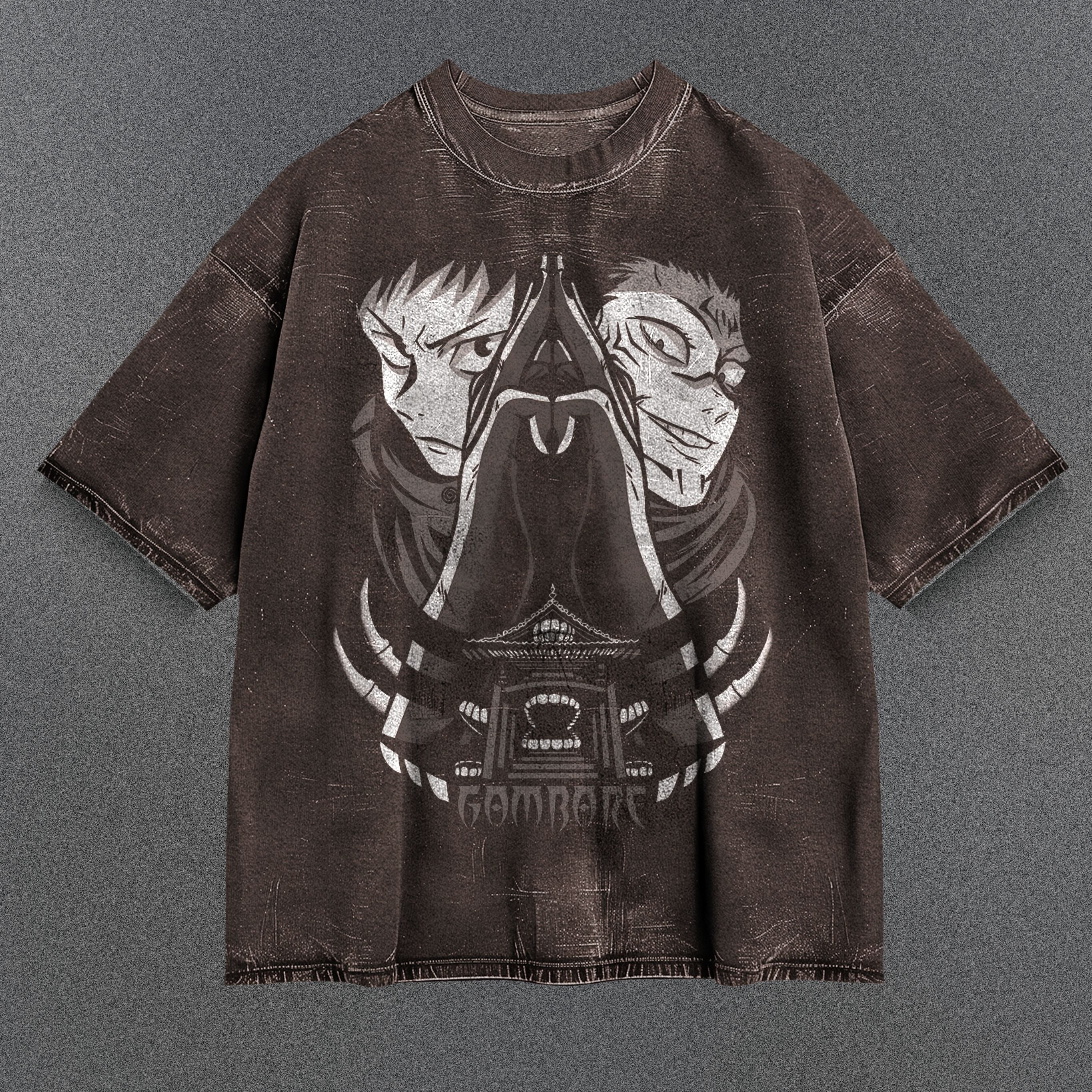 Jujutsu Kaisen Tunic-like Brown Washed T-Shirt
