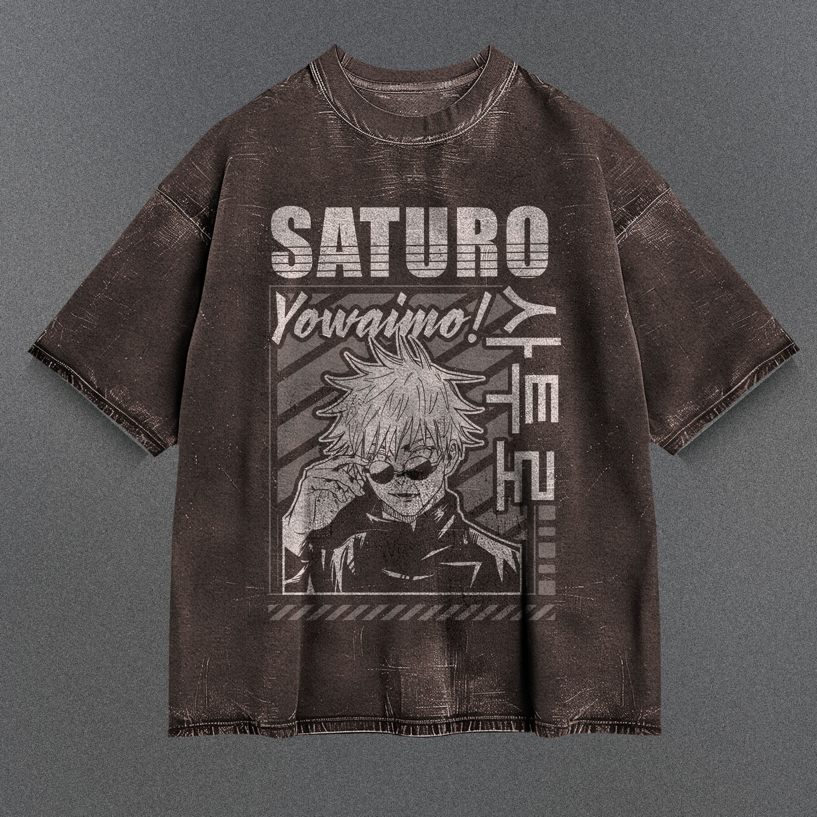 Jujutsu Kaisen Extended Brown Washed T-Shirt