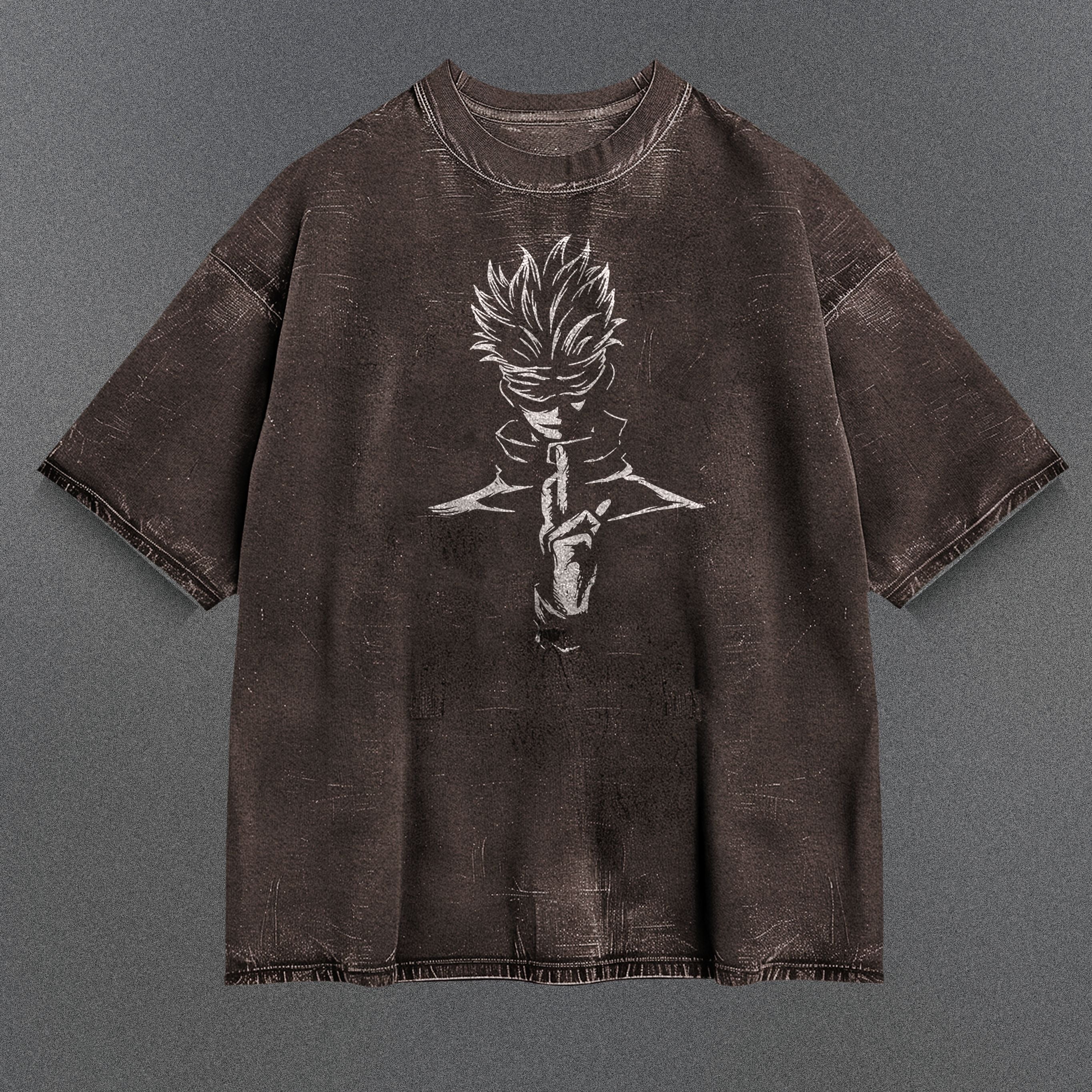 Jujutsu Kaisen Laid-back Brown Washed T-Shirt