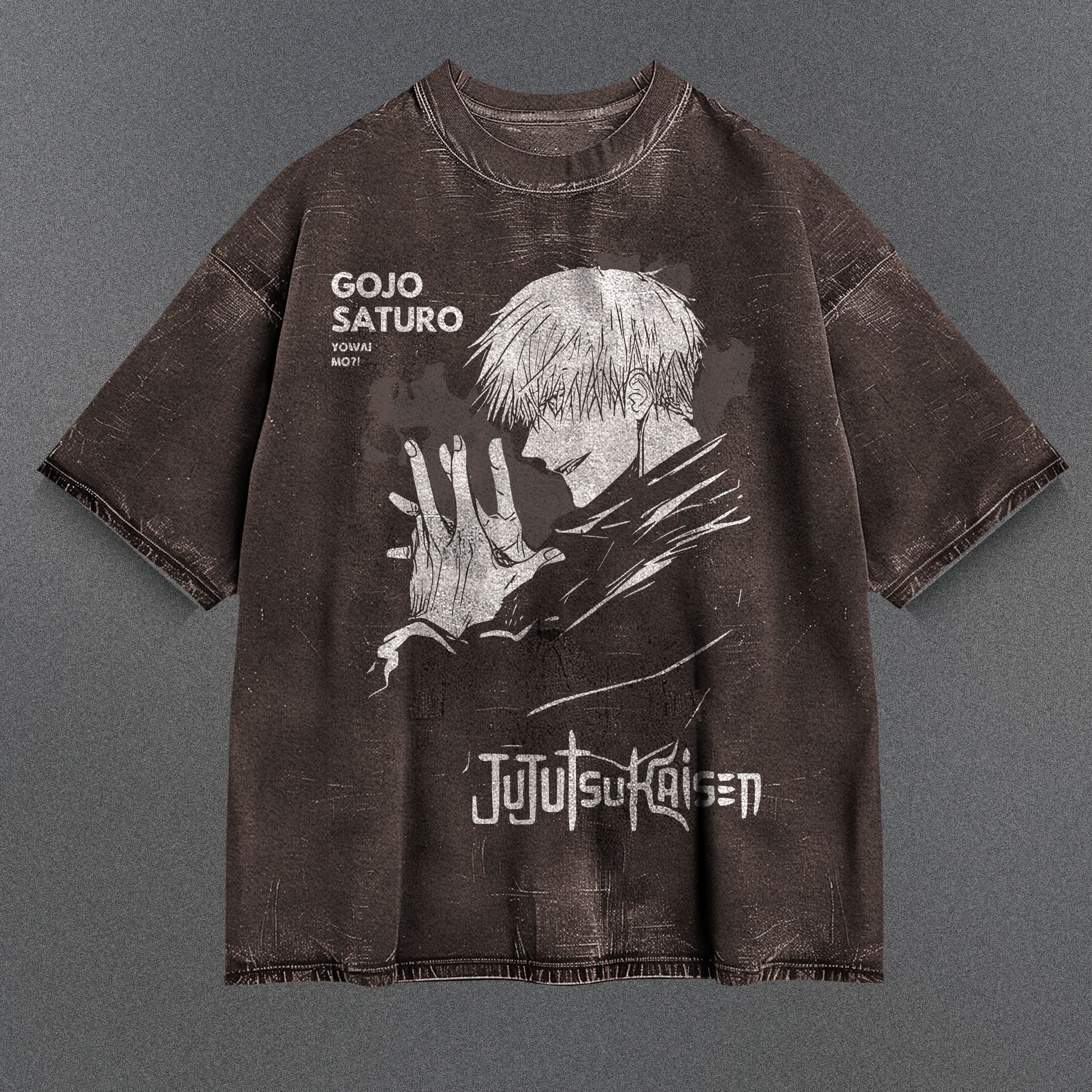 Jujutsu Kaisen Drapey Brown Washed T-Shirt