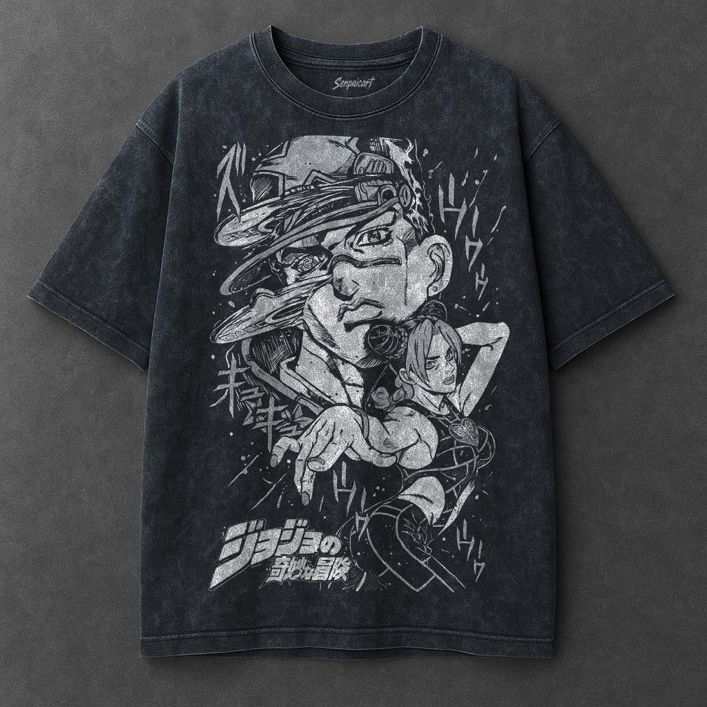 Jojo Premium Relaxed Navy Blue Washed T-Shirt