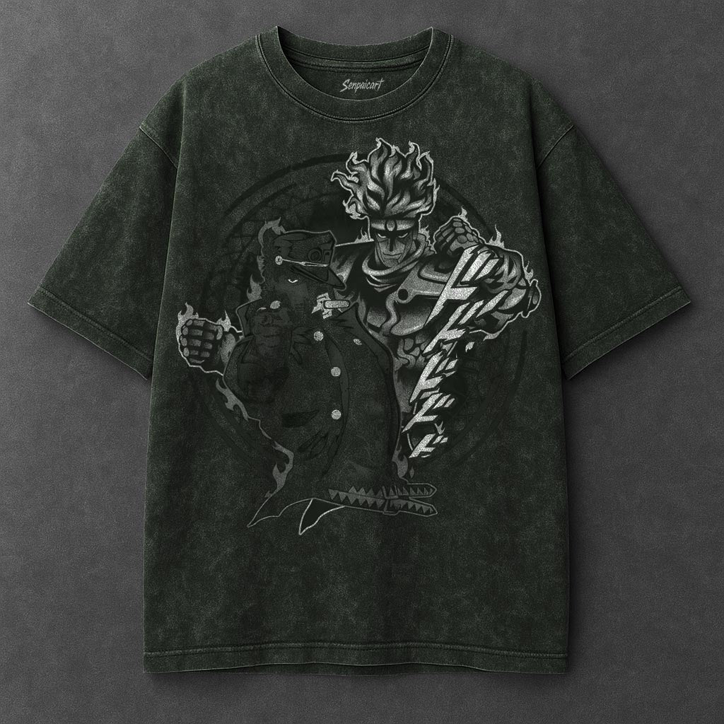 Jojo Premium Loose Vintage Green Washed T-Shirt