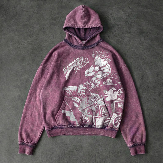 Jojo Styled On Faded Plum Washed Hoodie