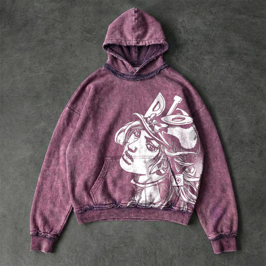 Jojo Dio Faded Plum Washed Hoodie