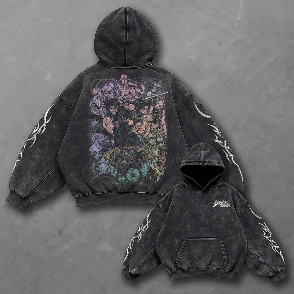 Jojo Oversized Premium Black Washed Hoodie