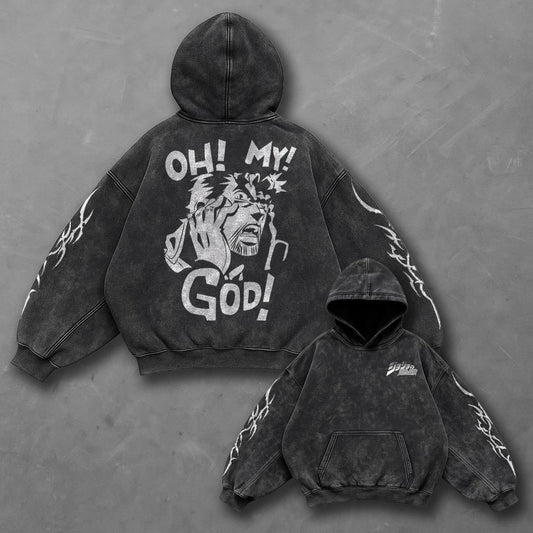 Jojo Oversized Signature Black Washed Hoodie