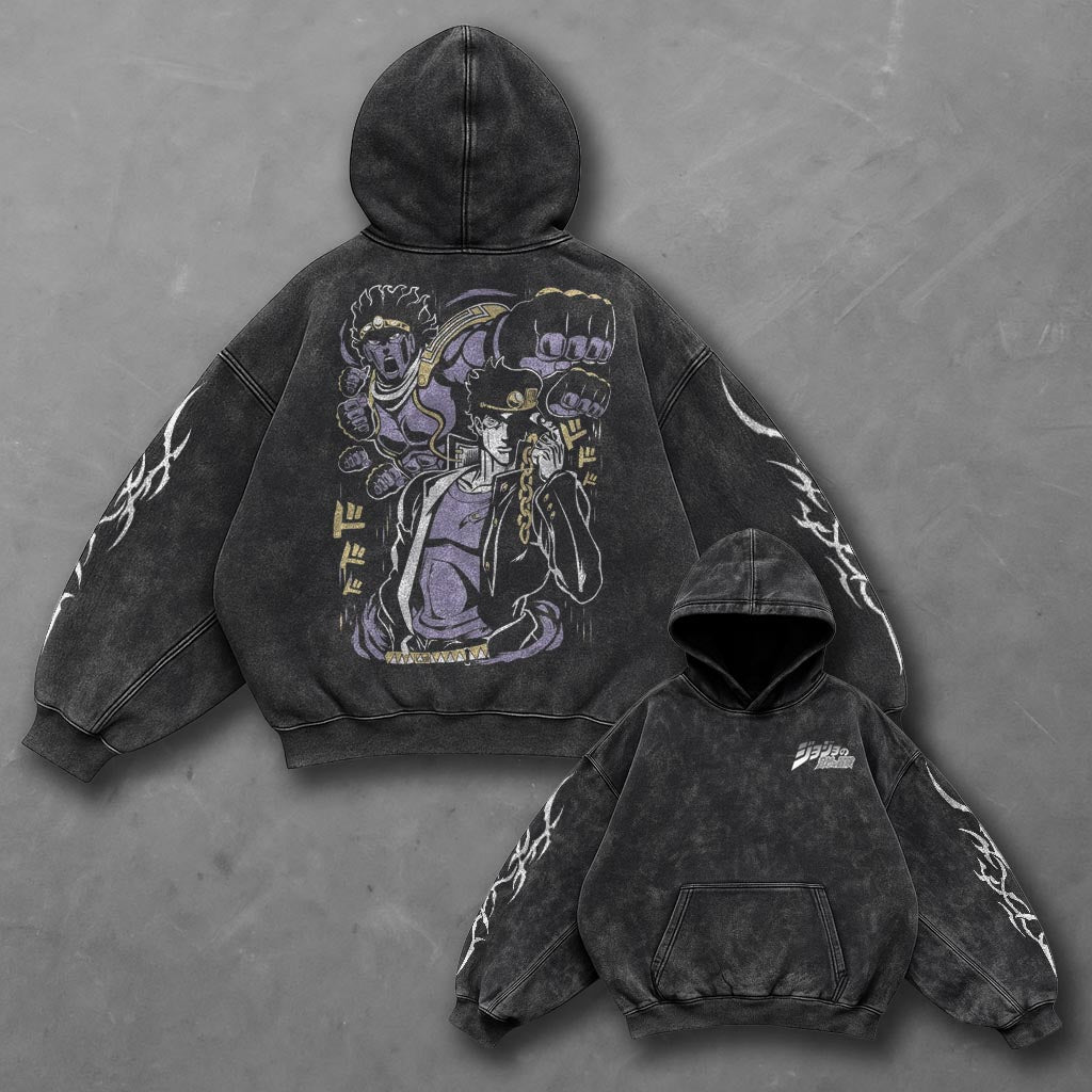 Jojo Oversized Minimal Black Washed Hoodie