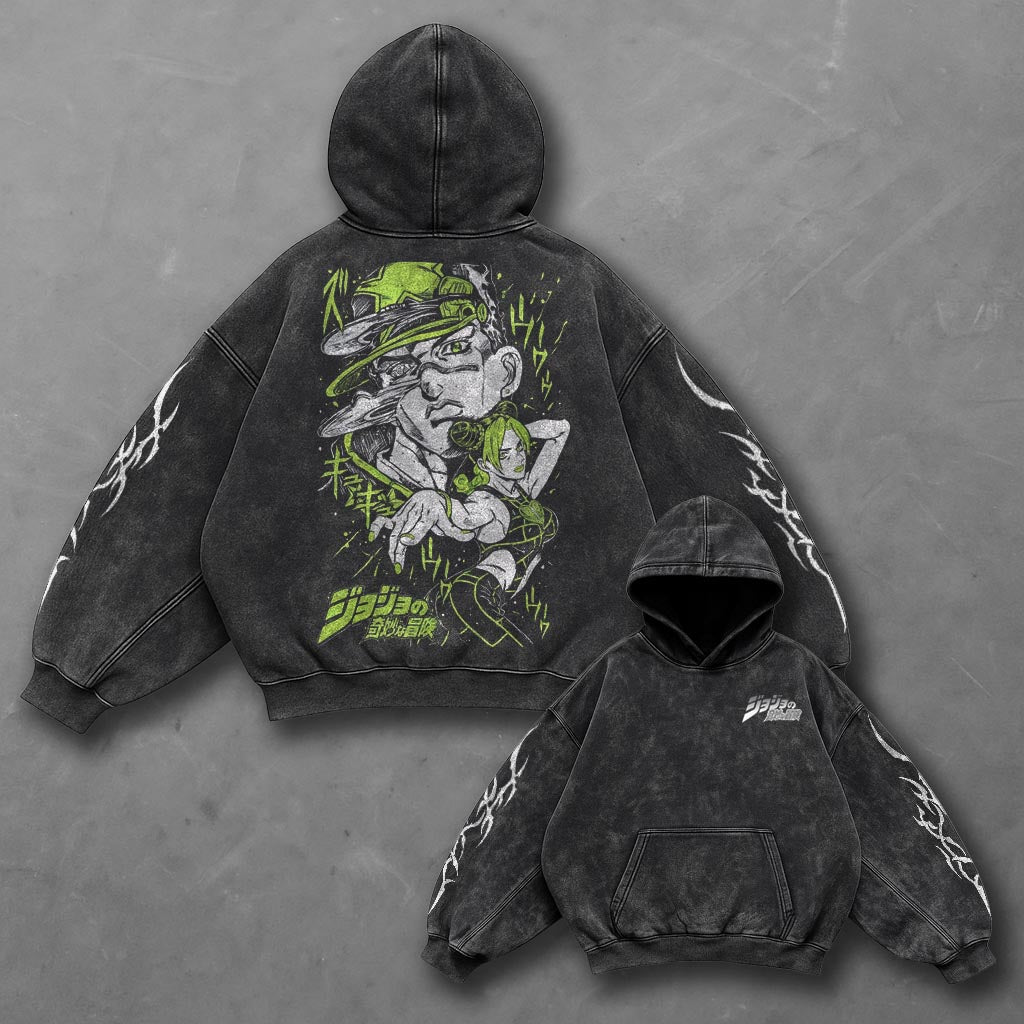 Jojo Oversized Bold Black Washed Hoodie