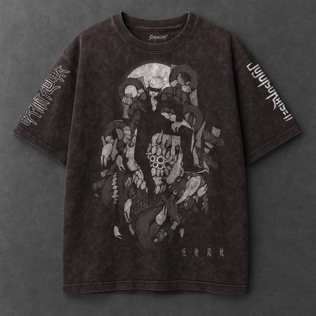Jujutsu Kaisen Premium Flowy Brown Washed T-Shirt