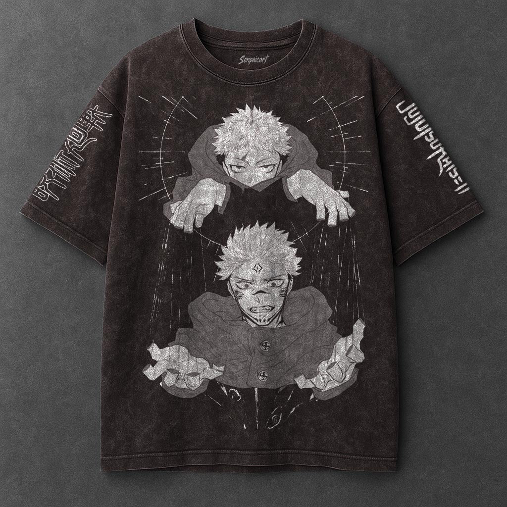 Jujutsu Kaisen Premium Casual Brown Washed T-Shirt