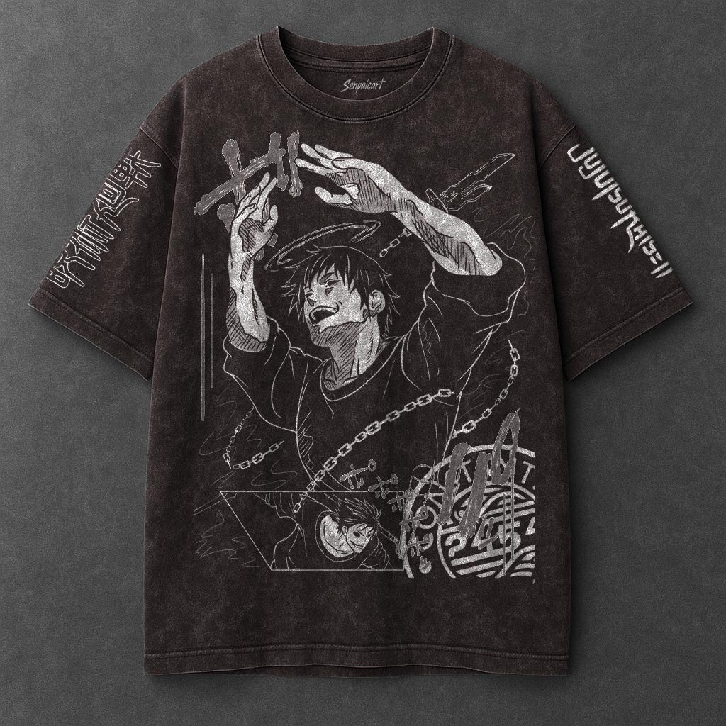 Jujutsu Kaisen Premium Loose Brown Washed T-Shirt