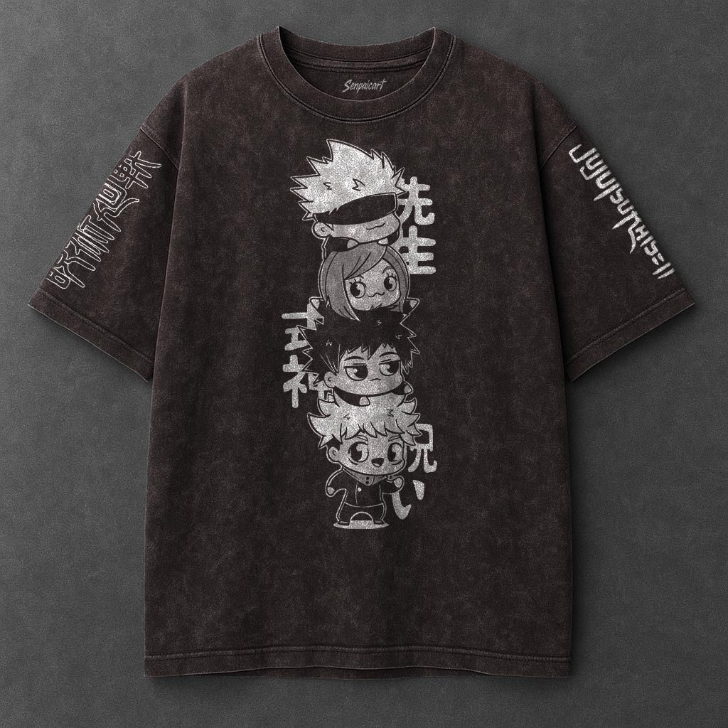 Jujutsu Kaisen Premium Breezy Brown Washed T-Shirt
