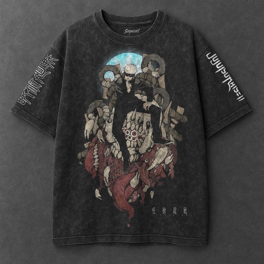 Jujutsu Kaisen Premium Drapey Black Washed T-Shirt