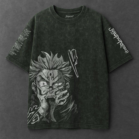 Jujutsu Kaisen Premium Comfy Vintage Green Washed T-Shirt