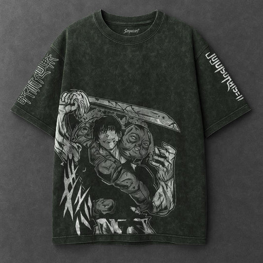 Jujutsu Kaisen Premium Effortless Vintage Green Washed T-Shirt