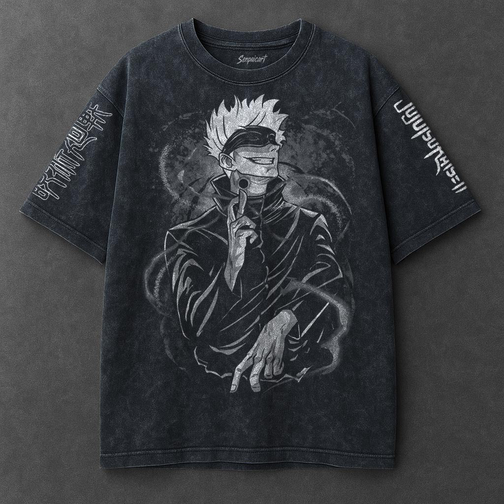 Jujutsu Kaisen Premium Cozy Navy Blue Washed T-Shirt