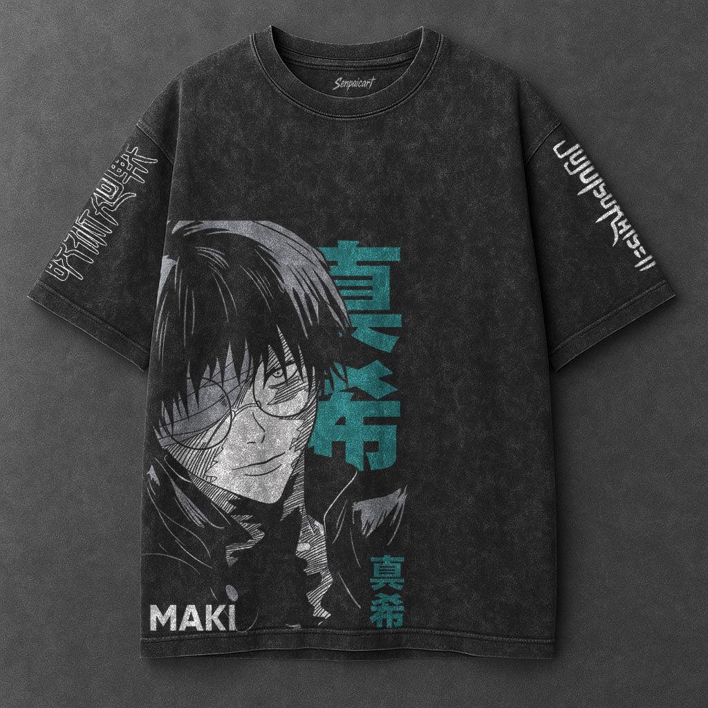 Jujutsu Kaisen Premium Roomy Black Washed T-Shirt