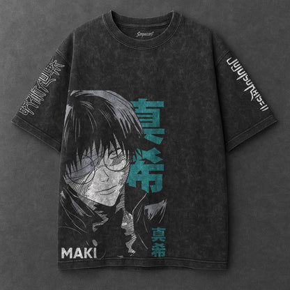Jujutsu Kaisen Premium Roomy Black Washed T-Shirt