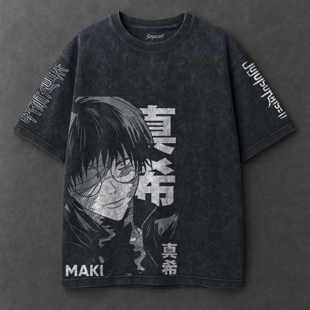 Jujutsu Kaisen Premium Lightweight Navy Blue Washed T-Shirt