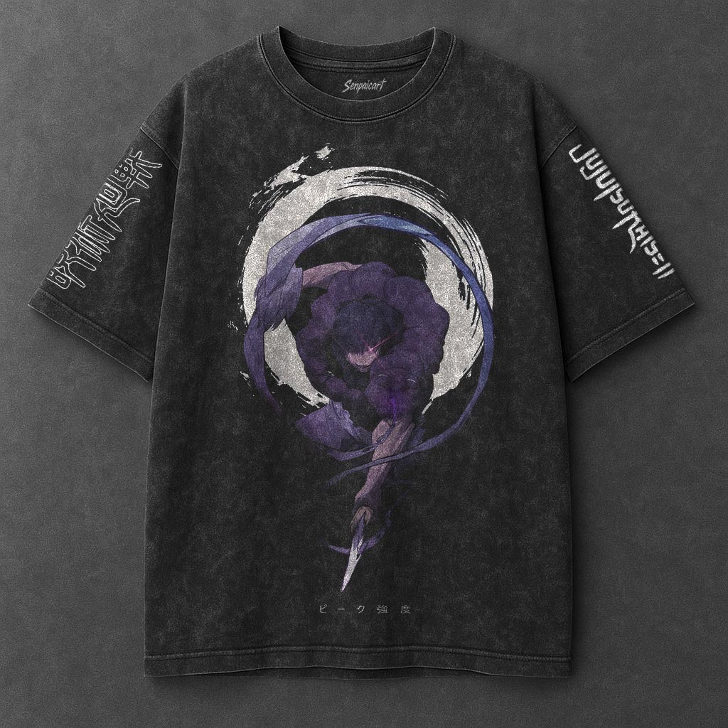 Jujutsu Kaisen Premium Oversized Black Washed T-Shirt