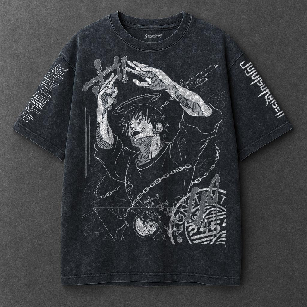 Jujutsu Kaisen Premium Soft Navy Blue Washed T-Shirt