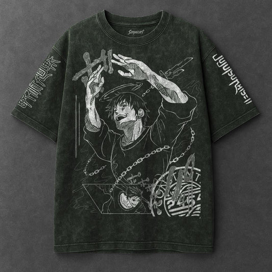 Jujutsu Kaisen Premium Soft Vintage Green Washed T-Shirt