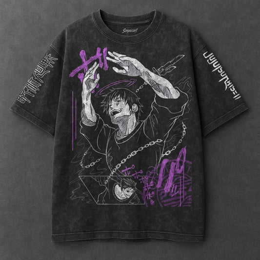 Jujutsu Kaisen Premium Loose Black Washed T-Shirt