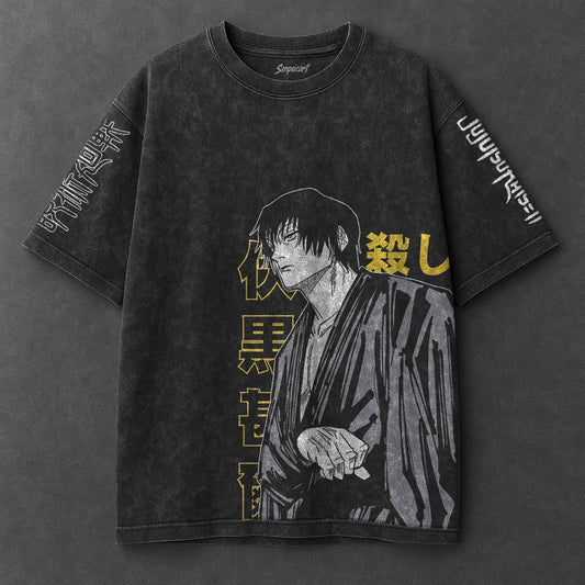 Jujutsu Kaisen Premium Casual Black Washed T-Shirt