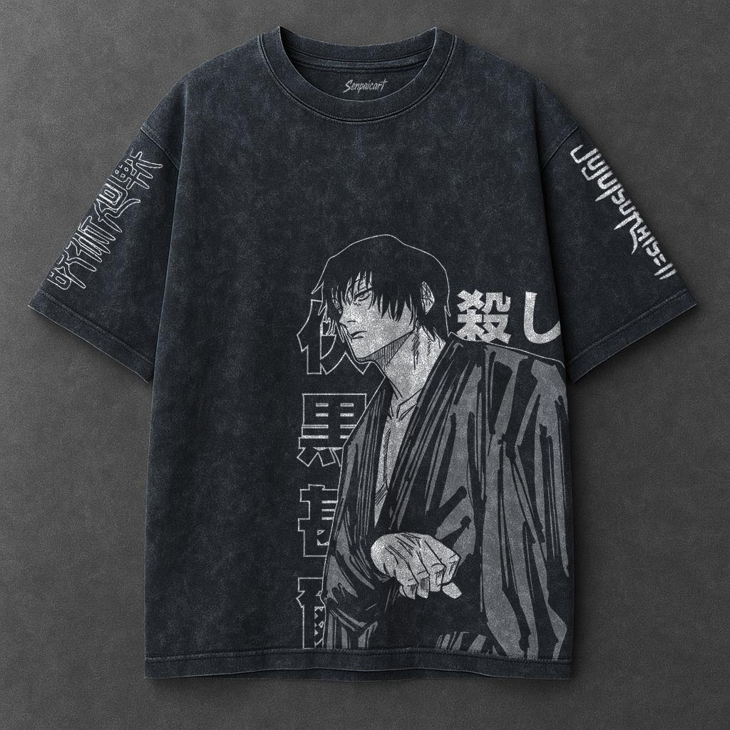 Jujutsu Kaisen Premium Comfy Navy Blue Washed T-Shirt