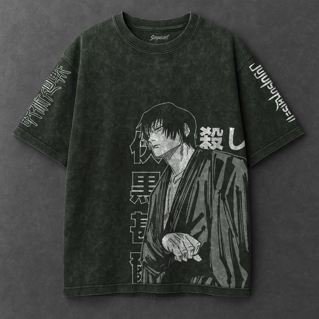 Jujutsu Kaisen Premium Airy Vintage Green Washed T-Shirt