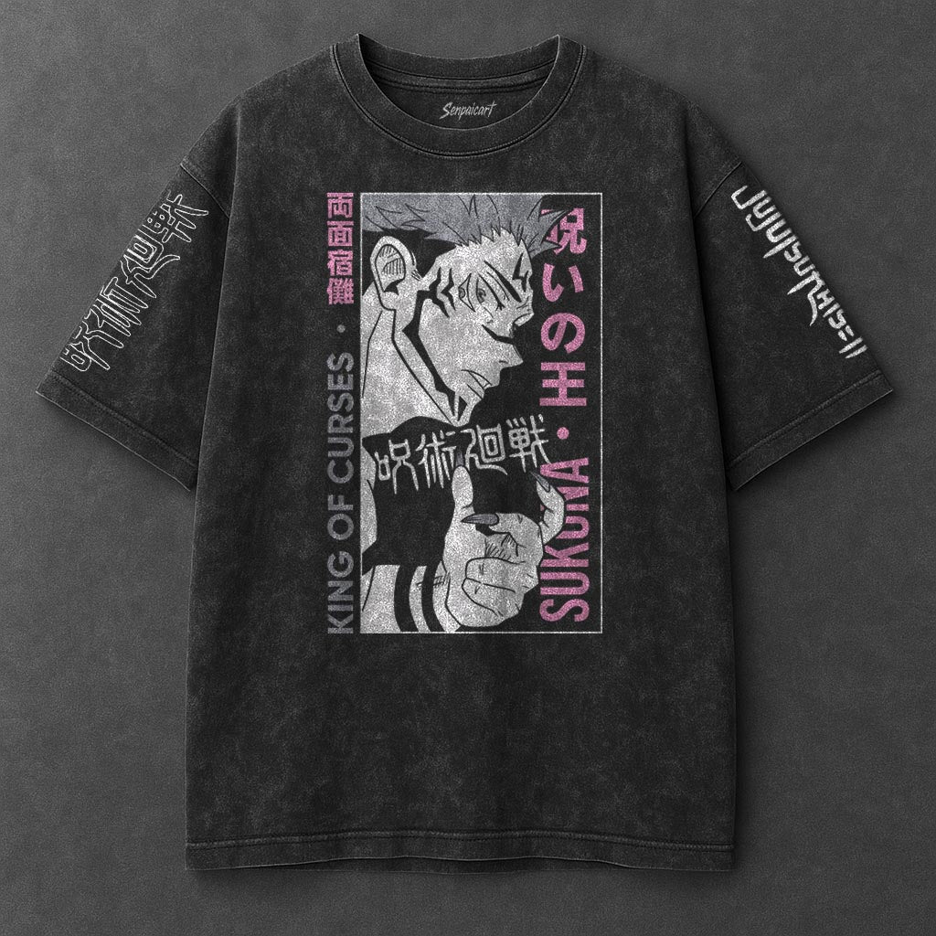 Jujutsu Kaisen Premium Breezy Black Washed T-Shirt
