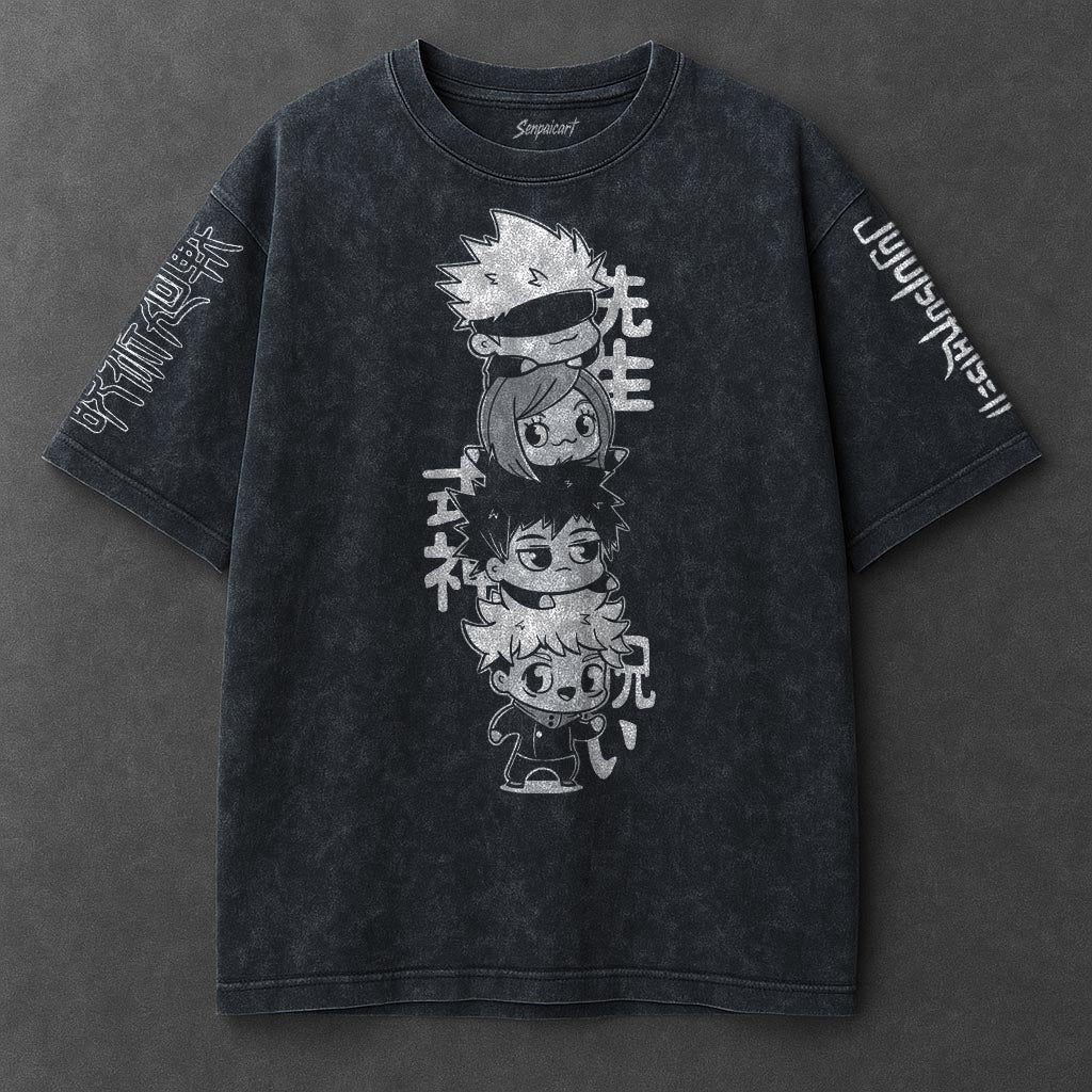 Jujutsu Kaisen Premium Effortless Navy Blue Washed T-Shirt