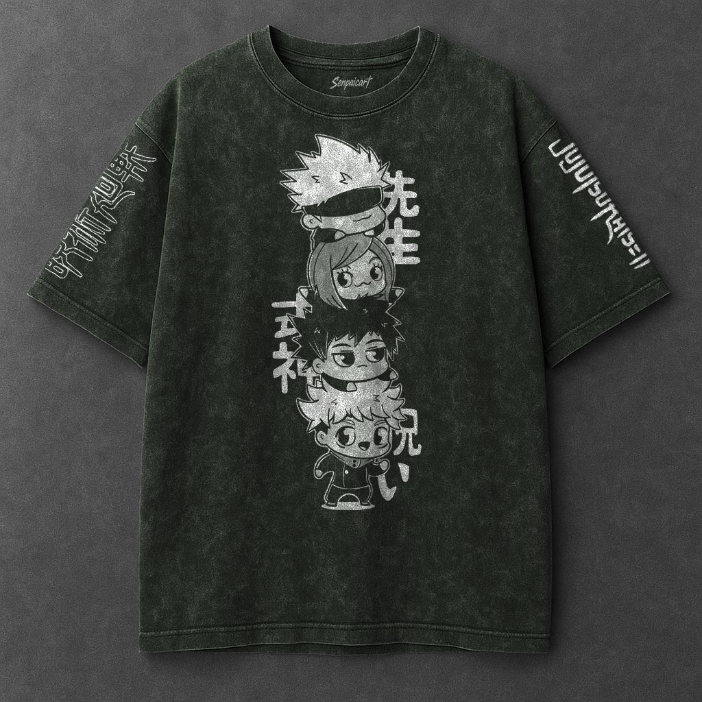 Jujutsu Kaisen Premium Flowy Vintage Green Washed T-Shirt