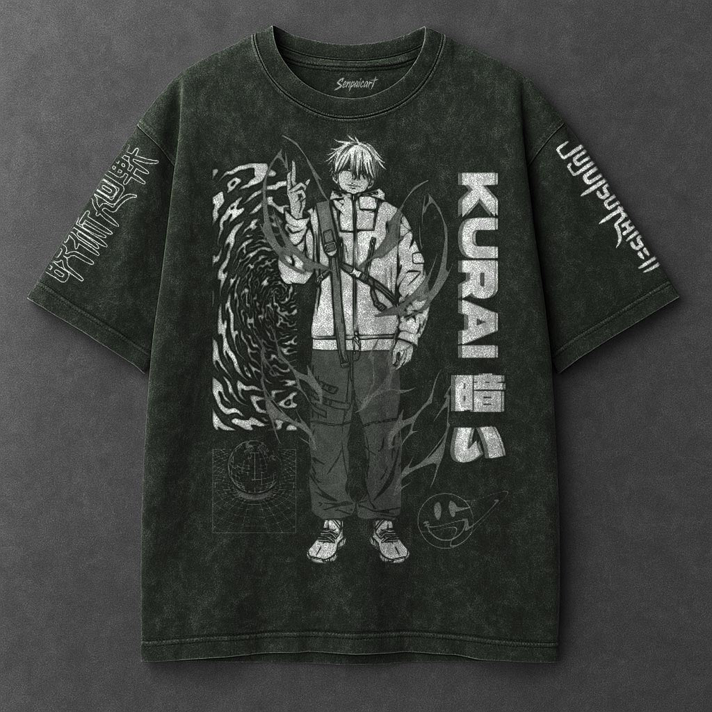 Jujutsu Kaisen Premium Drapey Vintage Green Washed T-Shirt