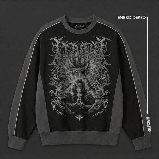 Naruto Oversized Black Grey Sweatshirt