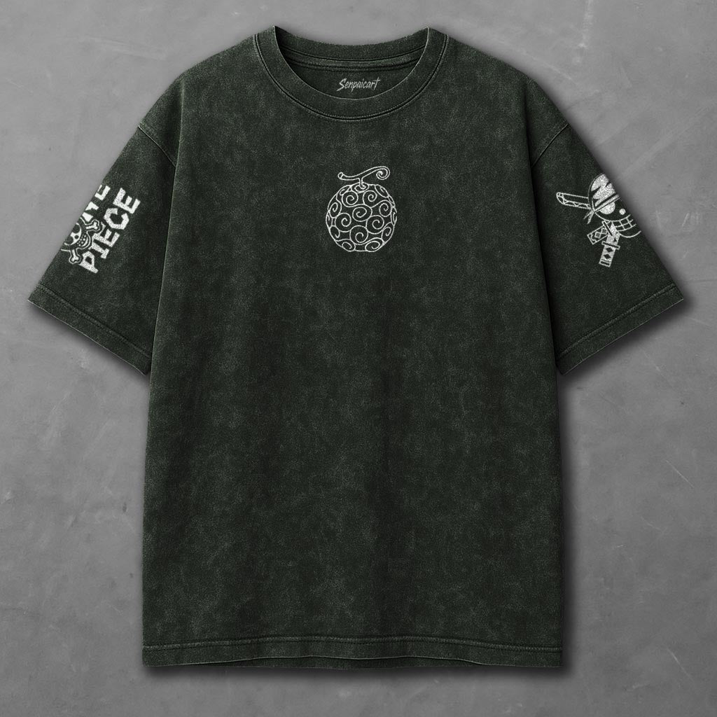 One Piece Comfy Oversized Green Washed T-shirt