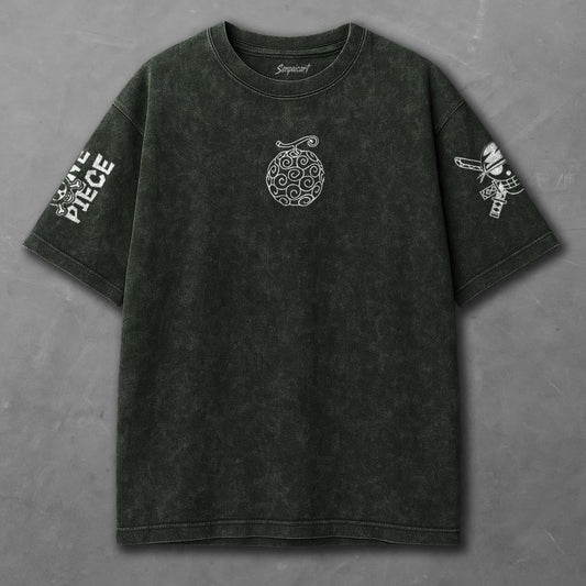 One Piece Comfy Oversized Green Washed T-shirt