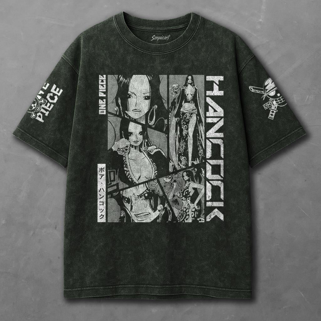 One Piece Spacious Green Washed T-shirt