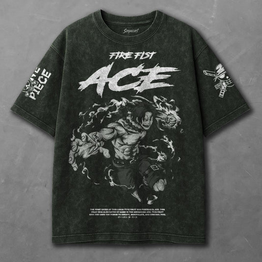 One Piece Extended Green Washed T-shirt