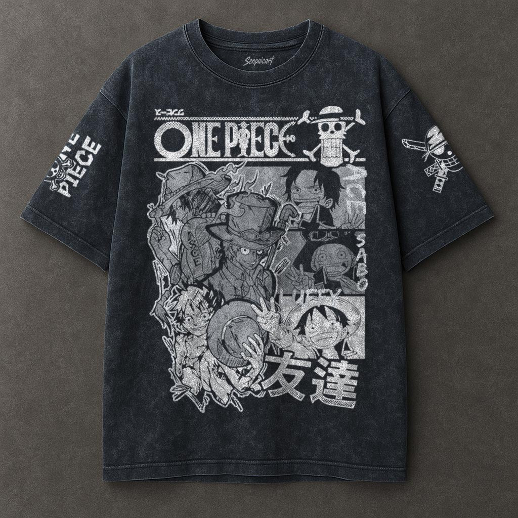 One Piece Lightweight Blue Washed T-shirt