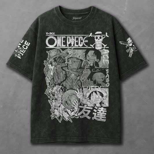 One Piece Comfy Green Washed T-shirt