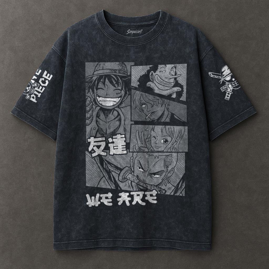 One Piece Roomy Blue Washed T-shirt