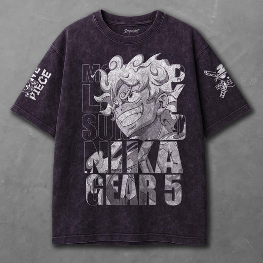 One Piece Drapey Violet Washed T-shirt